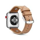 Cowhide Leather Rivet Watch Strap for Apple Watch Series 5 & 4 & 3 & 2 & 1 42mm & 44mm(Grey) - 3