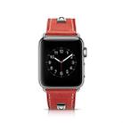 Cowhide Leather Rivet Watch Strap for Apple Watch Series 5 & 4 & 3 & 2 & 1 42mm & 44mm(Red) - 2