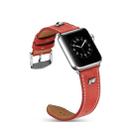 Cowhide Leather Rivet Watch Strap for Apple Watch Series 5 & 4 & 3 & 2 & 1 42mm & 44mm(Red) - 4