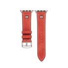 Cowhide Leather Rivet Watch Strap for Apple Watch Series 5 & 4 & 3 & 2 & 1 42mm & 44mm(Red) - 5