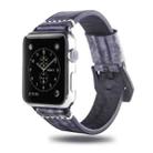 White Fog Wax Texture Top-grain Leather Strap for Apple Watch Series 7 41mm / 6 & SE & 5 & 4 40mm / 3 & 2 & 1 38mm(Black) - 1