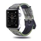 White Fog Wax Texture Top-grain Leather Strap for Apple Watch Series 9&8&7 41mm / SE 3&SE 2&6&SE&5&4 40mm / 3&2&1 38mm(Green) - 1