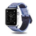 White Fog Wax Texture Top-grain Leather Strap for Apple Watch Series 7 41mm / 6 & SE & 5 & 4 40mm / 3 & 2 & 1 38mm(Blue) - 1