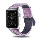 White Fog Wax Texture Top-grain Leather Strap for Apple Watch Series 7 41mm / 6 & SE & 5 & 4 40mm / 3 & 2 & 1 38mm(Purple) - 1