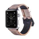 White Fog Wax Texture Top-grain Leather Strap for Apple Watch Series 7 41mm / 6 & SE & 5 & 4 40mm / 3 & 2 & 1 38mm(Light Brown) - 1