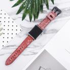 White Fog Wax Texture Top-grain Leather Strap for Apple Watch Series 7 41mm / 6 & SE & 5 & 4 40mm / 3 & 2 & 1 38mm(Red) - 1