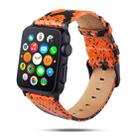 For Apple Watch Series 7 41mm / 6 & SE & 5 & 4 40mm / 3 & 2 & 1 38mm Snake Skin Texture Top-grain Leather Strap(Orange) - 1