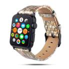 For Apple Watch Series 7 41mm / 6 & SE & 5 & 4 40mm / 3 & 2 & 1 38mm Snake Skin Texture Top-grain Leather Strap(Gold) - 1