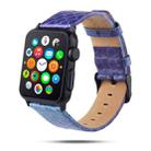 For Apple Watch Series 7 41mm / 6 & SE & 5 & 4 40mm / 3 & 2 & 1 38mm Snake Skin Texture Top-grain Leather Strap(Purple) - 1