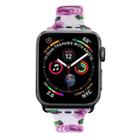 Silicone Printing Strap for Apple Watch Series 5 & 4 40mm (Purple Flower Pattern) - 2