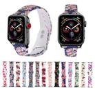 Silicone Printing Strap for Apple Watch Series 5 & 4 40mm (Purple Flower Pattern) - 7