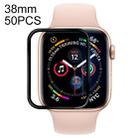 50 PCS For Apple Watch 38mm Soft PET Film Full Cover Screen Protector(Black) - 1