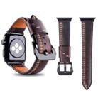 For Apple Watch Series 3 & 2 & 1 38mm Tiga Line Pattern PU Leather Wrist Watch Band (Coffee) - 1