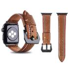 For Apple Watch Series 3 & 2 & 1 38mm Tiga Line Pattern PU Leather Wrist Watch Band (Brown) - 1