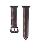 For Apple Watch Series 3 & 2 & 1 42mm Tiga Line Pattern PU Leather Wrist Watch Band (Coffee) - 2