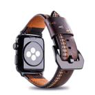 For Apple Watch Series 3 & 2 & 1 42mm Tiga Line Pattern PU Leather Wrist Watch Band (Coffee) - 4