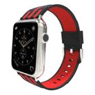 For Apple Watch 38mm Stripe Silicone Watch Band with Connector - 1