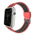 For Apple Watch 38mm Stripe Silicone Watch Band with Connector - 1