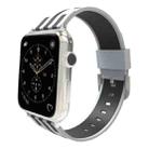 For Apple Watch 38mm Stripe Silicone Watch Band with Connector - 1