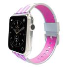 For Apple Watch 42mm Stripe Silicone Watch Band with Connector - 1