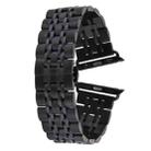 20mm Women Hidden Butterfly Buckle 7 Beads Stainless Steel Watch Band For Apple Watch 38mm(Black) - 1