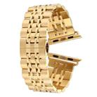 20mm Women Hidden Butterfly Buckle 7 Beads Stainless Steel Watch Band For Apple Watch 38mm(Gold) - 1