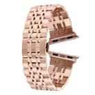 20mm Women Hidden Butterfly Buckle 7 Beads Stainless Steel Watch Band For Apple Watch 38mm(Rose Gold) - 1