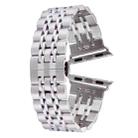 Hidden Butterfly Buckle 7 Beads Stainless Steel Watch Band For Apple Watch 42mm(Silver) - 1