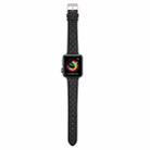 Rhombus Top Layer Cowhide Leather Watch Band For Apple Watch Series 8&7 41mm / SE 2&6&SE&5&4 40mm / 3&2&1 38mm (Black) - 1