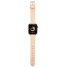 Rhombus Top Layer Cowhide Leather Watch Band For Apple Watch Series 10 42mm / 9&8&7 41mm / SE 3&SE 2&6&SE&5&4 40mm / 3&2&1 38mm (Pink) - 1