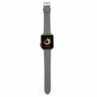 Rhombus Top Layer Cowhide Leather Watch Band For Apple Watch Series 10 42mm / 9&8&7 41mm / SE 3&SE 2&6&SE&5&4 40mm / 3&2&1 38mm (Grey) - 1