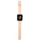 Rhombus Top Layer Cowhide Leather Watch Band For Apple Watch Ultra 49mm / Series 8&7 45mm / SE 2&6&SE&5&4 44mm / 3&2&1 42mm (Pink) - 1