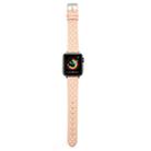 Rhombus Top Layer Cowhide Leather Watch Band For Apple Watch Ultra 49mm&Watch Ultra 2 49mm / Series 10 46mm / 9&8&7 45mm / SE 3&SE 2&6&SE&5&4 44mm / 3&2&1 42mm (Pink) - 1