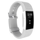 For Fitbit Charger 2 Bracelet Watch Diamond Texture TPU Watch Band, Full Length: 23cm(Grey) - 1