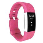 For Fitbit Charger 2 Bracelet Watch Diamond Texture TPU Watch Band, Full Length: 23cm(Magenta) - 1