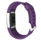 For Fitbit Charger 2 Bracelet Watch Diamond Texture TPU Watch Band, Full Length: 23cm(Purple) - 5