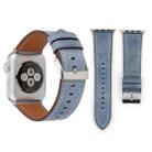 For Apple Watch Series 8&7 41mm / SE 2&6&SE&5&4 40mm / 3&2&1 38mm Fresh Style Genuine Leather Watch Band(Blue) - 1