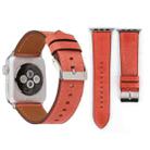 For Apple Watch Series 8&7 41mm / SE 2&6&SE&5&4 40mm / 3&2&1 38mm Fresh Style Genuine Leather Watch Band(Red) - 1