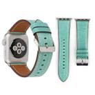 For Apple Watch Ultra 49mm / Series 8&7 45mm / SE 2&6&SE&5&4 44mm / 3&2&1 42mm Fresh Style Genuine Leather Watch Band(Green) - 1