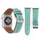 For Apple Watch Ultra 49mm&Watch Ultra 2 49mm / Series 10 46mm / 9&8&7 45mm / SE 3&SE 2&6&SE&5&4 44mm / 3&2&1 42mm Fresh Style Genuine Leather Watch Band(Green) - 1