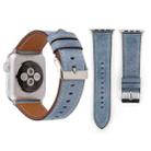 For Apple Watch Ultra 49mm / Series 8&7 45mm / SE 2&6&SE&5&4 44mm / 3&2&1 42mm Fresh Style Genuine Leather Watch Band(Blue) - 1