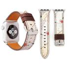 For Apple Watch Series 3 & 2 & 1 38mm Retro Flower Series Genuine Leather Watch Band - 1