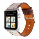 For Apple Watch Series 3 & 2 & 1 38mm Retro Flower Series Genuine Leather Watch Band - 4