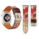 For Apple Watch Series 3 & 2 & 1 38mm Retro Flower Series Genuine Leather Watch Band - 1