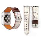 For Apple Watch Series 3 & 2 & 1 38mm Retro Flower Series Genuine Leather Watch Band - 1