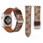 For Apple Watch Series 3 & 2 & 1 38mm Retro Flower Series Genuine Leather Watch Band - 1