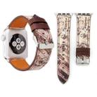 For Apple Watch Series 3 & 2 & 1 38mm Retro Flower Series Genuine Leather Watch Band - 1
