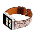For Apple Watch Series 3 & 2 & 1 38mm Retro Flower Series Genuine Leather Watch Band - 6