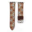 For Apple Watch Series 3 & 2 & 1 42mm Retro Flower Series Genuine Leather Watch Band - 3