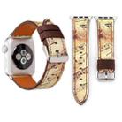 For Apple Watch Series 3 & 2 & 1 42mm Retro Flower Series Genuine Leather Watch Band - 1